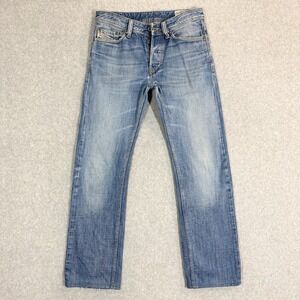 Diesel VIKER Jeans Mens 29x31 Blue Straight Leg Faded Distressed Hemmed 008AT